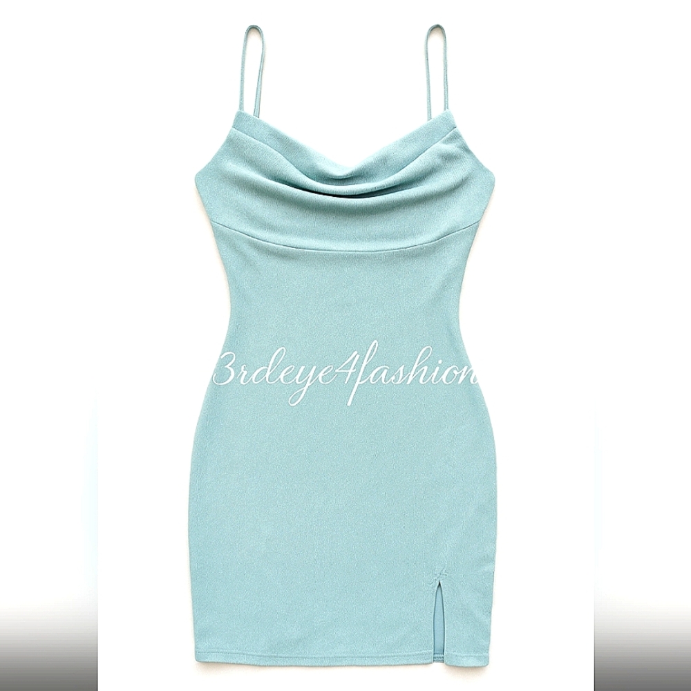 🔥 ✨💃 Shimmer Aqua Club Mini Dress  Size S Night Out Ready 💃✨